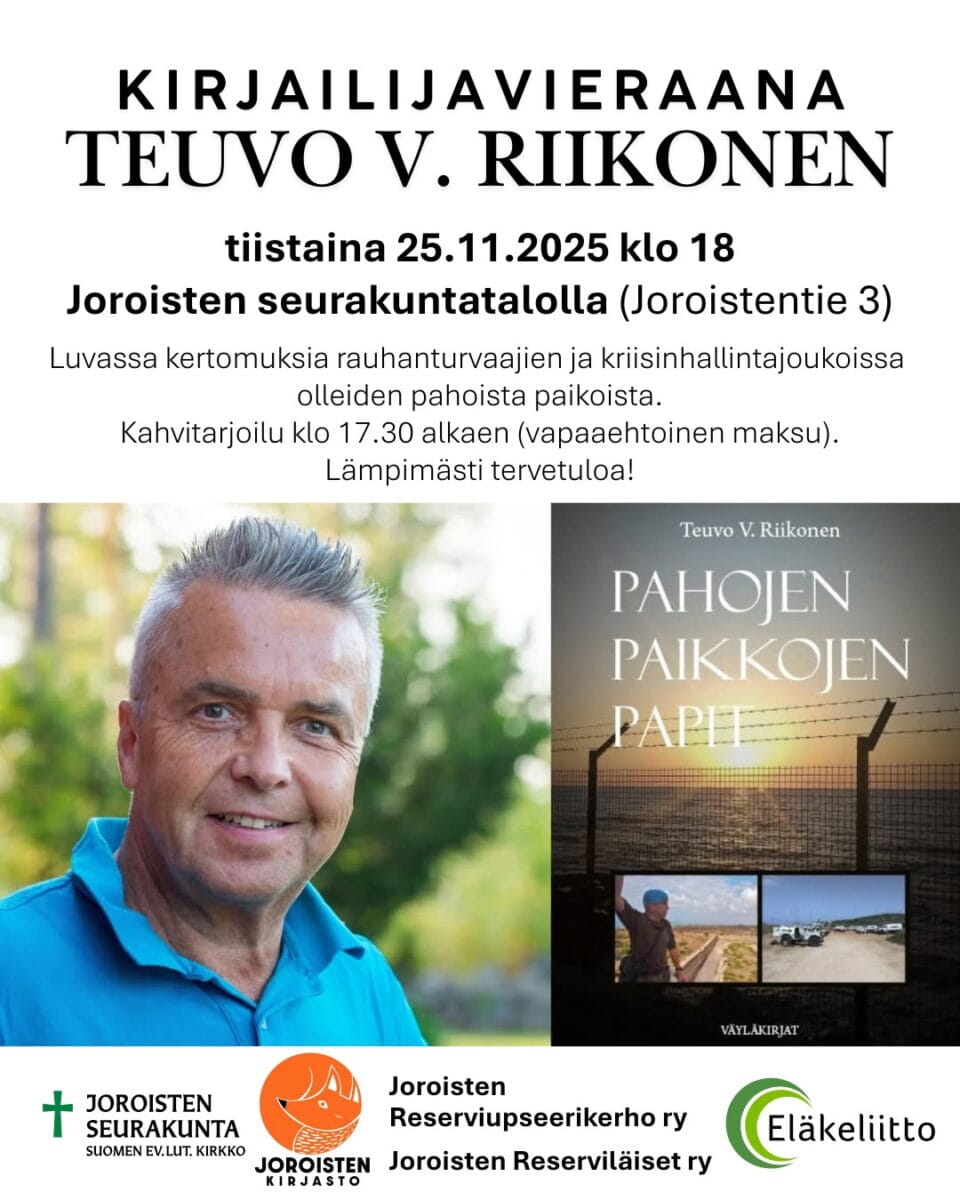 Kirjailija vierailu seurakuntatlolla